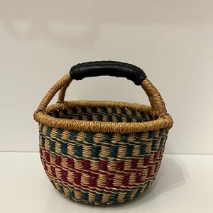 Natural hand woven basket